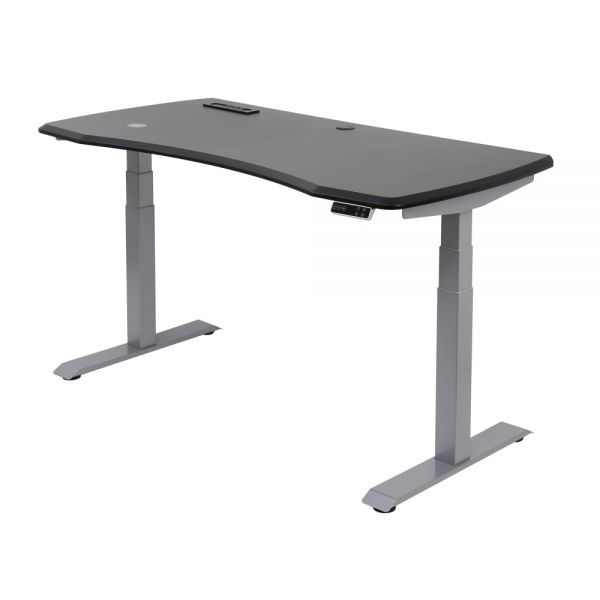 WorkPro Electric 60"W Height-Adjustable Standing Desk with Wireless Charging, Black