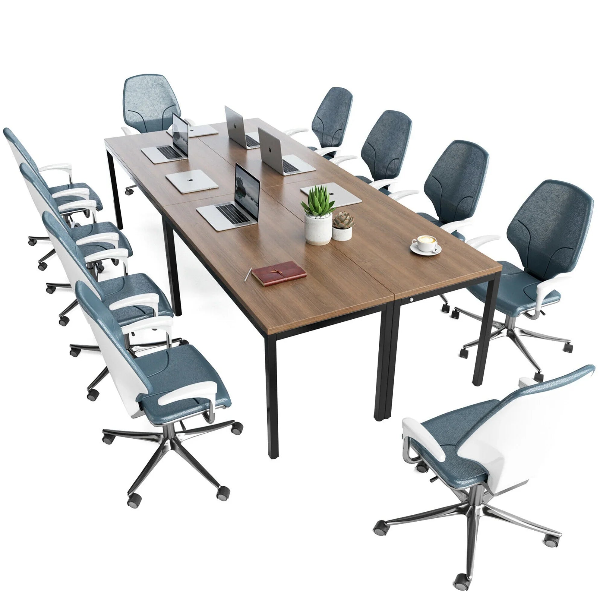 Conference Table Office Computer Study Desk Metal Base Meeting Room