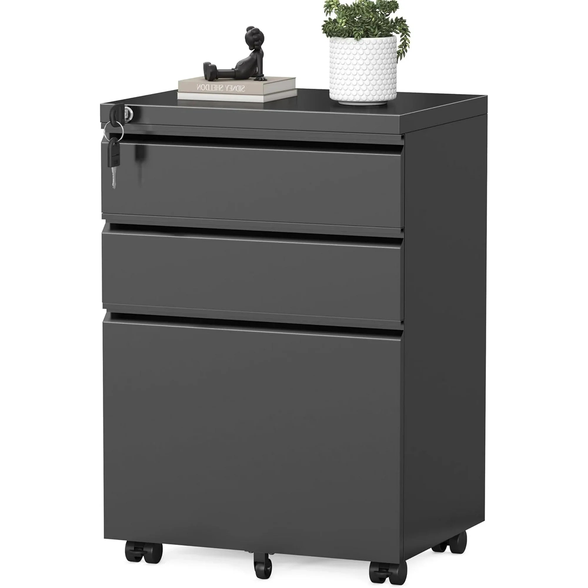 Metal Filing Cabinet on Wheels