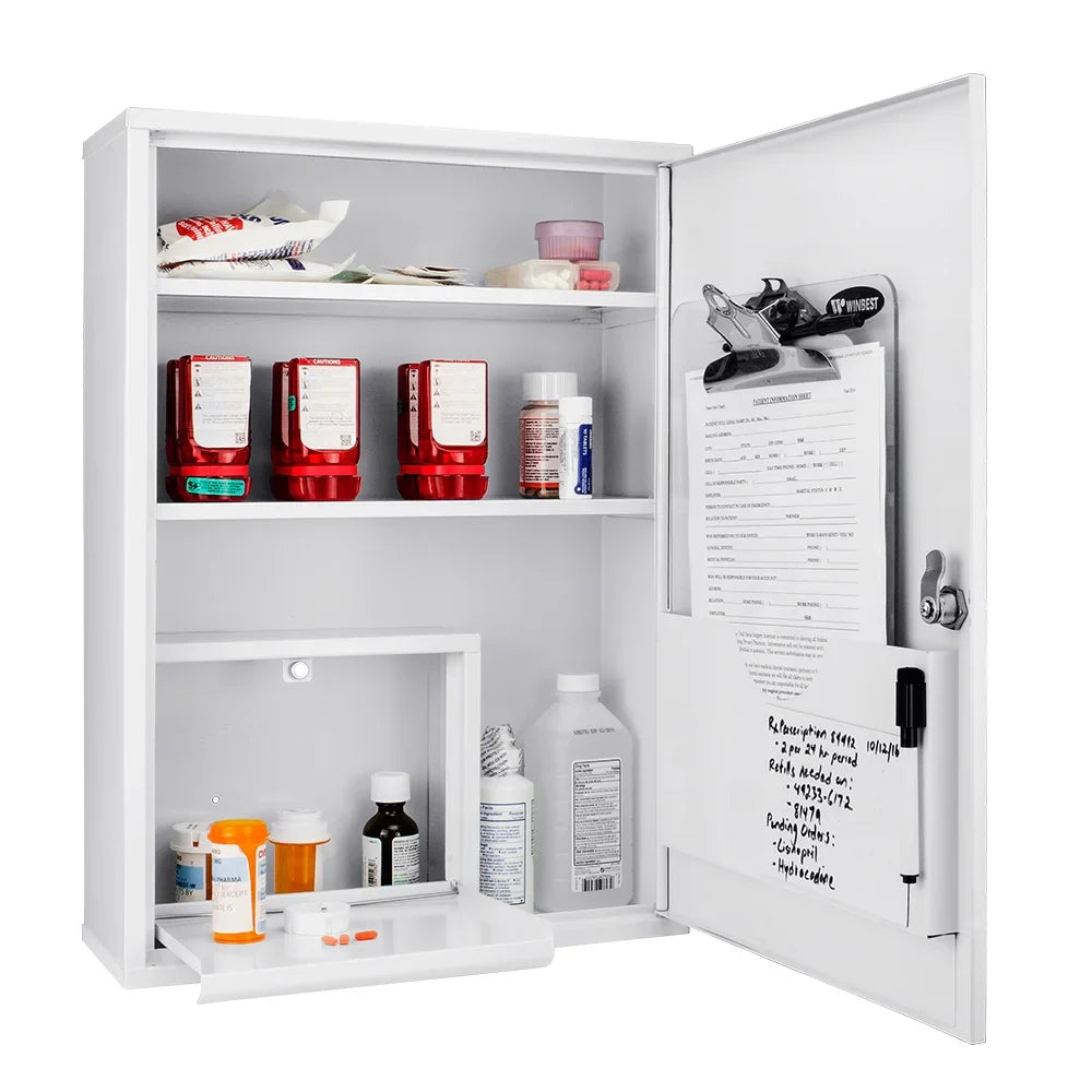 Winbest Large Wall Mount Steel Medical Medicine Cabinet